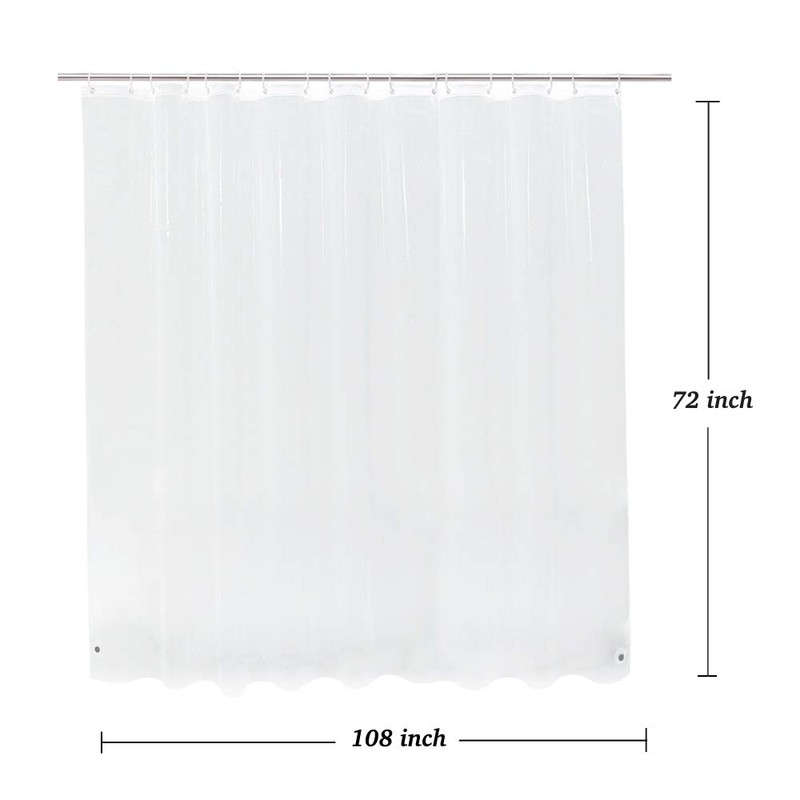 WellColor Extra Wide Shower Curtain Liner 108 x 72, Waterproof