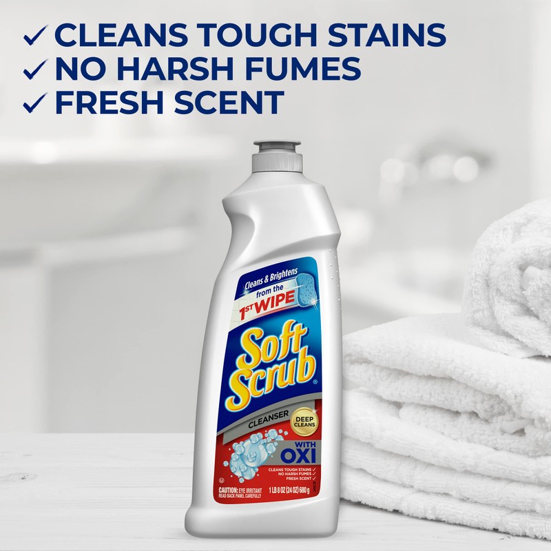 Soft Scrub Multi-Purpose Kitchen and Bathroom Cleanser with Oxi, 36