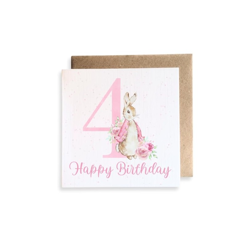 Second Ave Cute 4th Birthday Age 4 Pink Bunny Rabbit