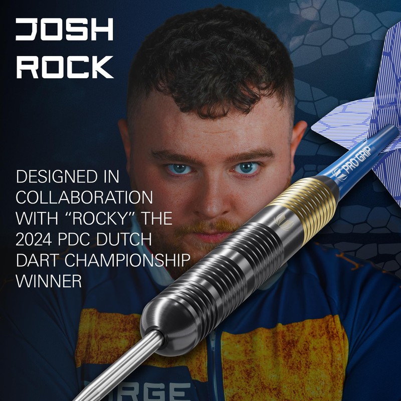 Target Darts Josh Rock Steel Darts, 22G Brass Darts, Solid