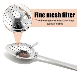 Tea Infuser, 2PCS Long Handle Tea Strainers with Fine Holes 304 Stainless Steel Spoon Shape Filters for Teapots Cups Mugs