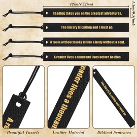 Roowest 20 Pcs Leather Bookmarks for Book Lover Gifts Leather Bookmarks Coworker Teens Book Club Back to School Gifts for Readers Teacher Women Man, 20 Styles