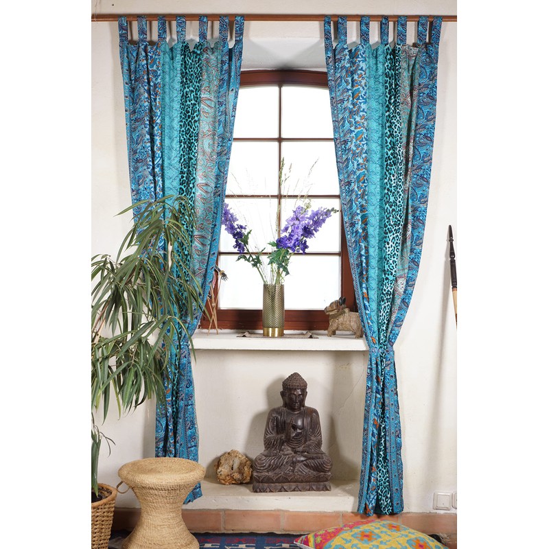 GURU SHOP Boho Patchwork Curtains, 1 Pair Bohemia Curtain Made