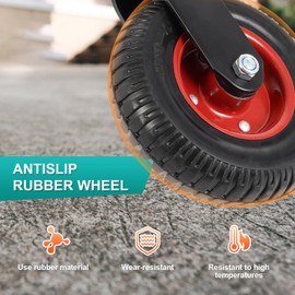 2 Pack 8 Inch Fence Gate Wheels, Gate Wheel for Metal Tube Gate Wooden Fence Gate, 600lb Capacity 360 Degree Rotation Heavy Duty Gate Wheel with Nuts Wrench Gloves