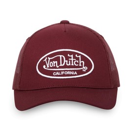Von Dutch Men's & Women's Cap, LOFB Trucker Cap, Adjustable, Burgundy/White, One Size