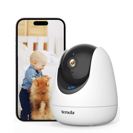 Tenda 2K Indoor CCTV Camera CP3 Pro V1.1, Pet/Baby Scream/Person/Motion Detection, One Touch Call, 360 Degree WiFi Camera, 2-Way Audio, Alarms & Push Message, IP Camera Night Vision