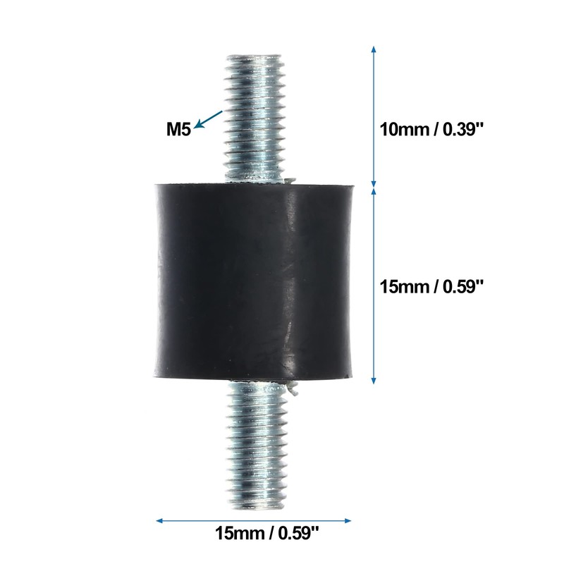 A ABSOPRO Pack of 4 M5 anti-vibration rubber insulator brackets,