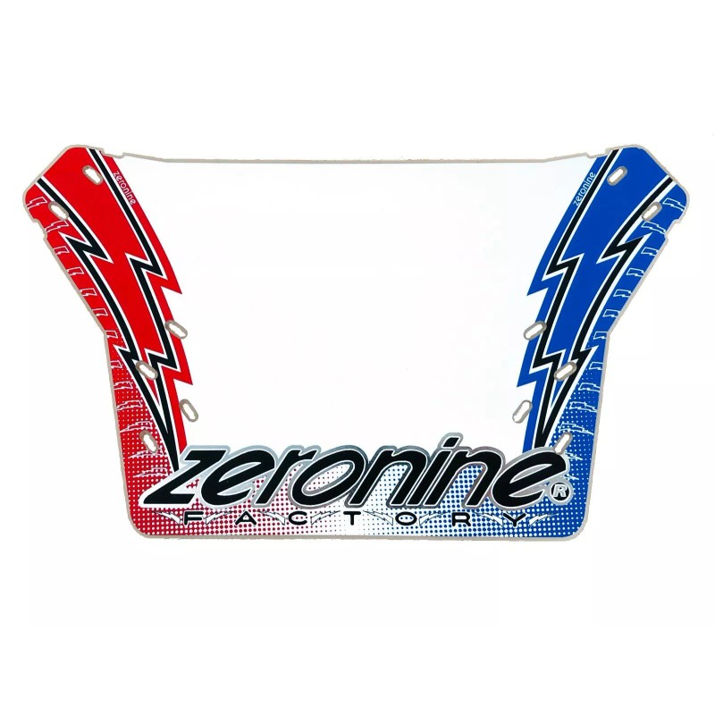 ZeroNine "Lightning Bolt" BMX Numberplate - Red/White/Blue