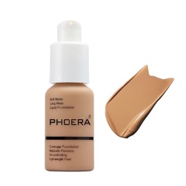 PHOERA Foundation ,Flawless Soft Matte Liquid Foundation Oil Control Concealer Durable Waterproof 24 Hour Best Cover Full Coverage Face Makeup for Women Girls.105 Sand