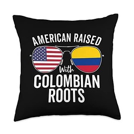American Raised With Colombian Roots USA Colombia Flag Throw Pillow