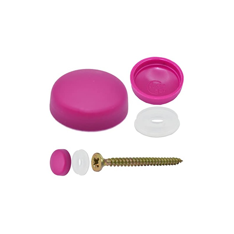 Snap-On Two Piece Dome Screw Cover Caps - Pack of