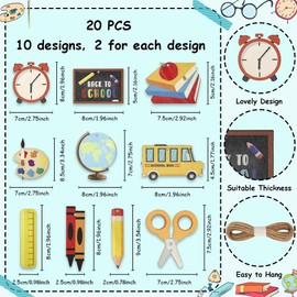 Back to School Hanging Ornaments 20pcs First Day of School Classroom Hanging Decor Classroom Ornaments Decorations First Day of School Tree Hanging Decor Teacher Appreciation Decor for Party Supplies