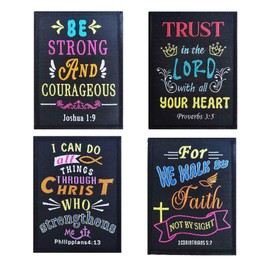 4 Pieces Bible Verse Patches, Proverbs 3:5 | Philippians 4:13 | 2Corinthians 5:7 | Joshua 1:9 Bible Patch for Caps Bags Backpacks Tactical Vest