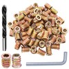Wadayu 100pcs Threaded Inserts for Wood, Screw in Nut Fastener