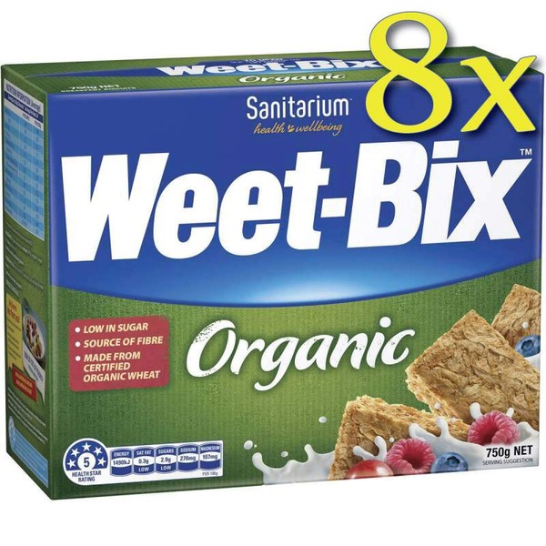 Sanitarium Bulk Box: Weet-Bix Certified Organic 750gm x 8 Packs
