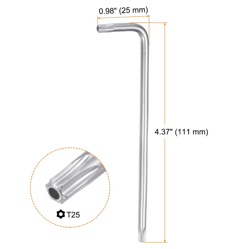 sourcing map T25 Tamper Proof Torx Star Key Bit Wrench