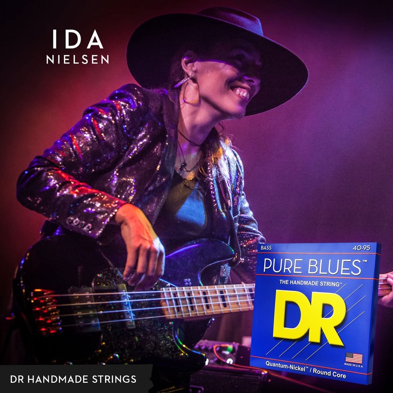DR Strings PURE BLUES Bass Guitar Strings (PB-45), Silver