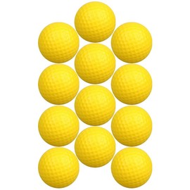 12 Pcs Foam Golf Practice Balls,Mini Golf Stress Ball,Golf Squeeze Balls Colorful Golf Foam Balls, Solid Rubber Golf Training Balls,Soft Foam Golf Balls for Indoor or Outdoor Backyard (Yellow)