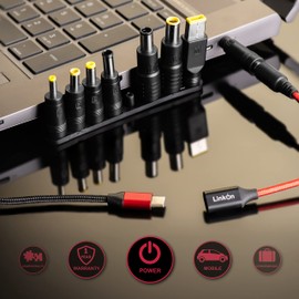 LinkOn PD to DC Adapter 100W USB-C Female to DC Male Plug for Legacy Laptops 19V to 21V Using PD3.0 20V Charger Compatible with HP Lenovo Dell MSI IBM Acer ASUS Sony Compaq Fujitsu