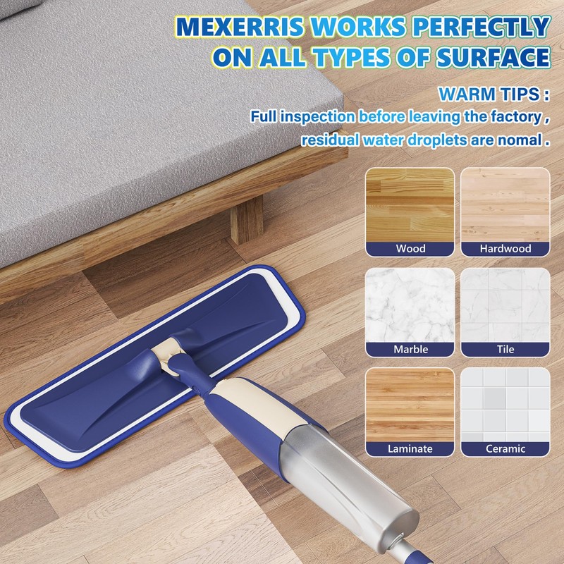 Microfiber Spray Mops for Hardwood Floor Cleaning - MEXERRIS Wet