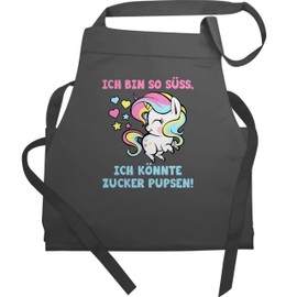 Shirtracer - Apron Gift - Funny - Adult - Ich bin so süß ich könnte Zucker pupsen, 2 anthracite