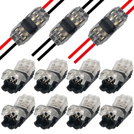 CTRICALVER 2-Pin Wiring Connector Wiring Branch Connector Simple Quick Wiring Installation Branch Wiring Connection Fine Wire [Set of 8]