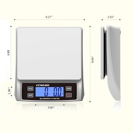 Digital Kitchen Scale 30KG/66LB, Stainless Bread Scale with LCD Display, Multi Unit Conversion for Baking、Supermarket＆ Express Delivery, Counting Scal