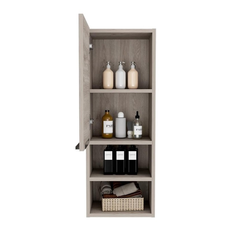 TUHOME Mila Bathroom Cabinet - Light Gray - Material Engineered