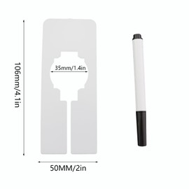 CXMTECH 20PCS 2x5inch Closet Shelf Separator with Marker Writable and Reusable White PVC Rectangular Size Dividers for Sorting Clothes