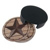 6 Pcs Western Metal Texas Brown Star Leather Coasters for