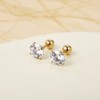 4 Pairs Screw Back Star Heart Square Round Stud Earrings