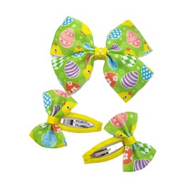 Easter Bunny Bowknot Hair clips Pins Girls Bunny Hairclips Bow-knot Egg HairPin Bows JHE44 (Bow Set-H3)