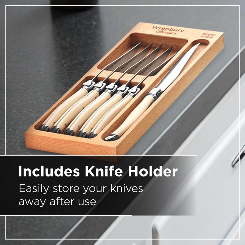 Wrenbury Laguiole Steak Knives Set of 6 Stainless Steel –