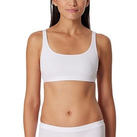 Schiesser Women's Organic Cotton Pure Rib Bustier, Weiss_179880