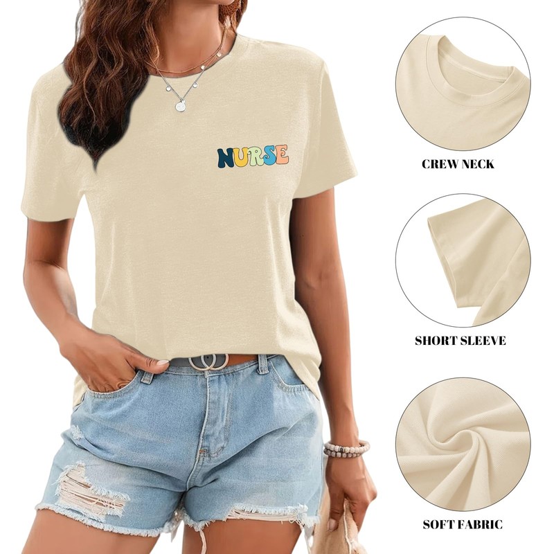 Migxsaf Nurse Graphic Shirts for Women Boho Floral Nurse Life