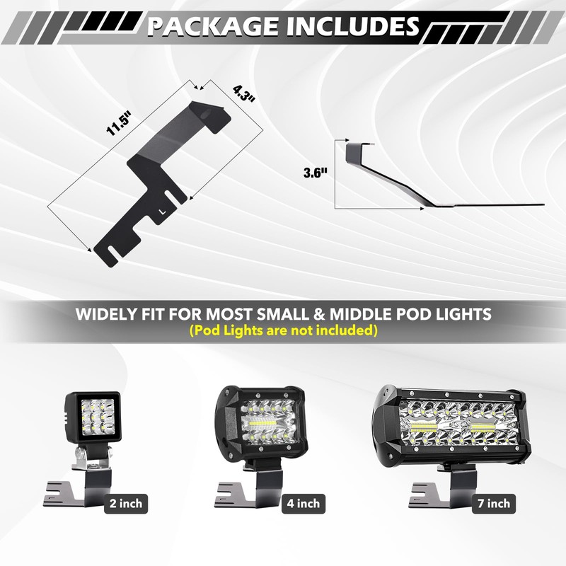 T-TOP WLS No-Drill A-Pillar Ditch Light Brackets for 2019-2026 RAM