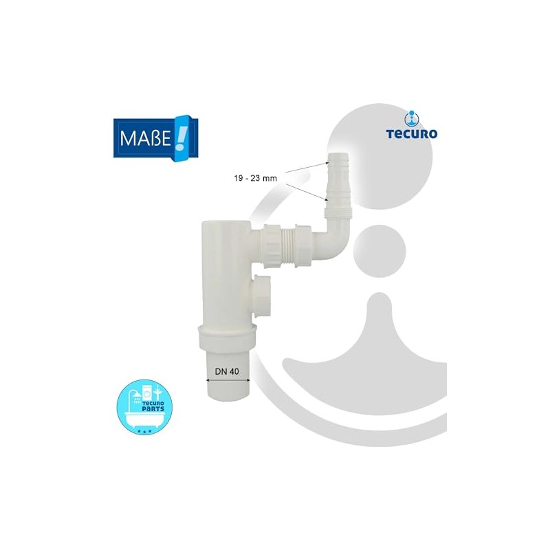 tecuro -58750- Appliance siphon for washing machines and dishwashers, compatible