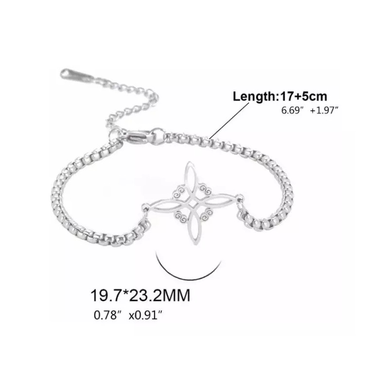 COLIBRI ALEGRE Pulceras De Nudo De Bruja Plata