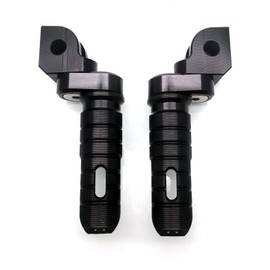 MZS Motorcycle Foot Pegs, CNC Double Adjustable Front Rider Footpegs Footrest Rest Pedal Black Compatible with FZ07 FZ09 FZ10 FZ1 FZ6 FZ6R FZ8 MT03 MT07 MT09 MT10 YZF R3 SCR950 Tracer XSR700 XSR900