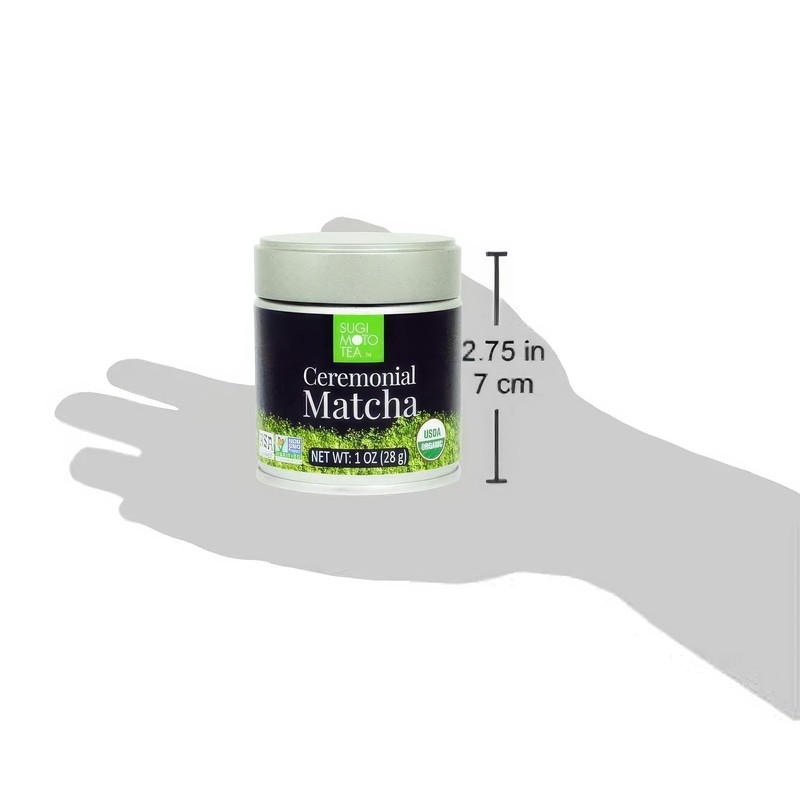 SUGIMOTO TEA Matcha Organic Ceremonial Grade Matcha Powder 1.0 oz