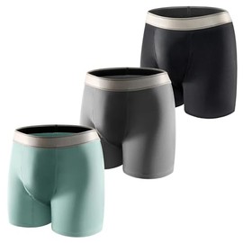 CARER Healthcare Incontinence Pregnancy Carer 3 Pcs Cotton Incontinence Pants for Men with Absorbent Pad 150 ML Washable Men's Incontinence Boxer Briefs Leakproof Reusable Design for Moderate Incontinence Black&Blue&Grey Size S