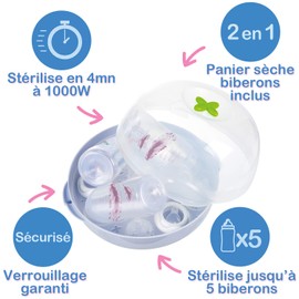 TIGEX Stérilisateur Micro-Ondes Translucide 3 min 'Express'