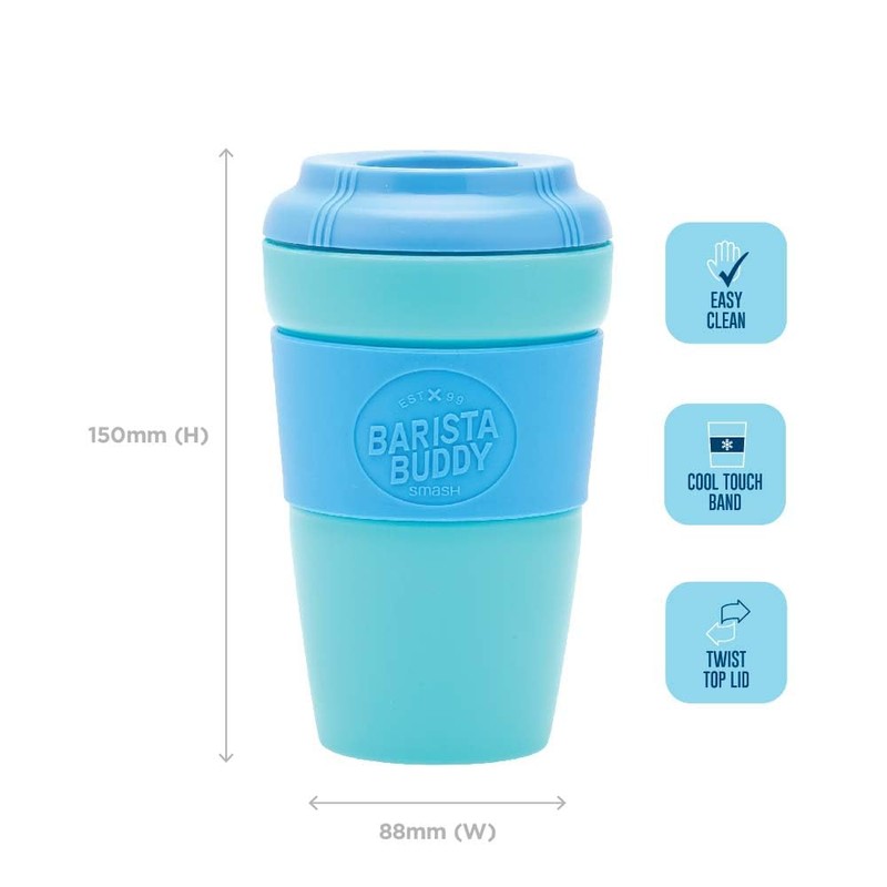 Smash Barista Buddy Reusable Coffee Cup 390ml Teal