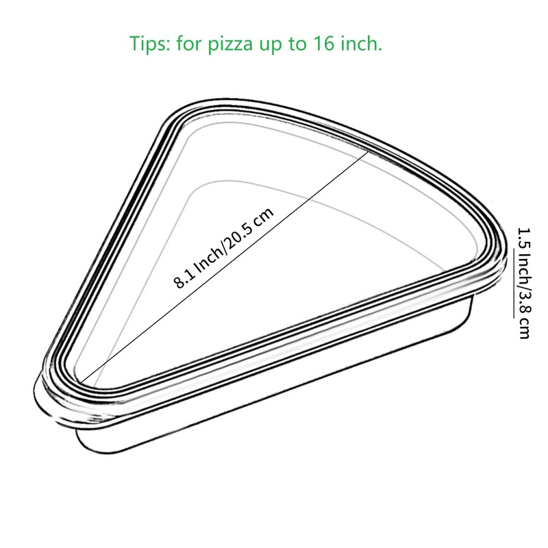 KEVJES 2-Pack Reusable Silicone Leftover Pizza Slice Storage Container with