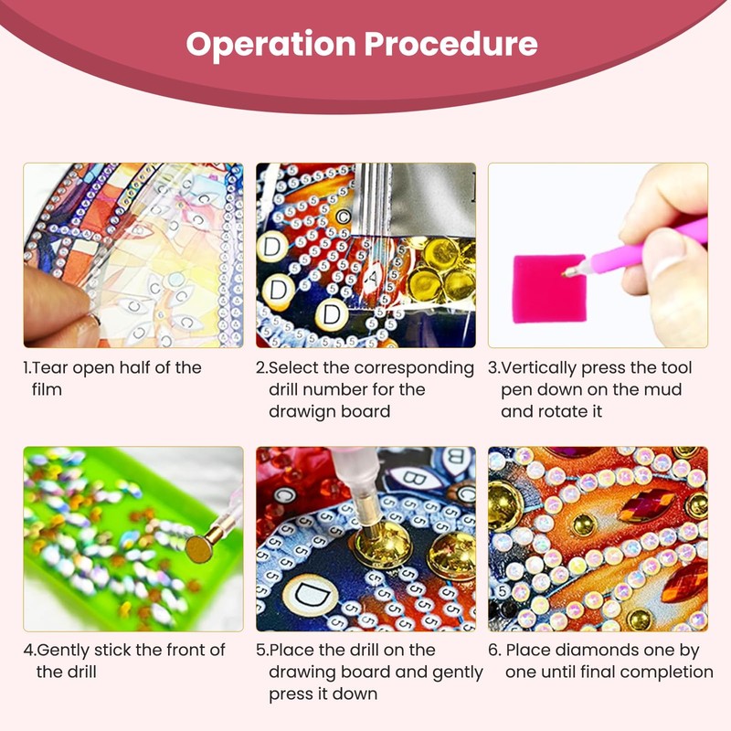 Qukle Flowers Diamond Painting Kits Hanging Pendant, Special Shaped Crystal