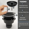 TGEOND Black Kitchen Sink Drain Assembly, 3-1/2 inch Polymer Kitchen