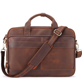 Jack&Chris Leather Briefcase for Men,Business Travel Laptop Messenger Bags
