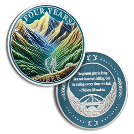 4 Years Sobriety Coin Four Years Sober Mountaineering Sobriety Coins AA Chips and Medallion Alcoholics Anonymous Coin Recovery Anniversary Token Sobriety Gifts for Women Men
