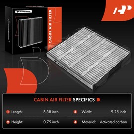 A-Premium 2-PC Under Driver Side Dash Cabin Air Filter with Activated Carbon Compatible with Lexus LS400 1995 1996 1997 1998 1999 2000, 4.0L, Replace# 8713950010, XC10034C