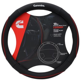 Cummins CMN35392 Navigator 18-Inch Steering Wheel Cover Leather Semi Truck Interior Accessories for RV and Big Rig-Black